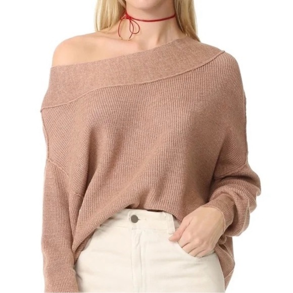 Free People Alana Off The Shoulder Knit Sweater Slouchy Blouse Size XS - Picture 1 of 7